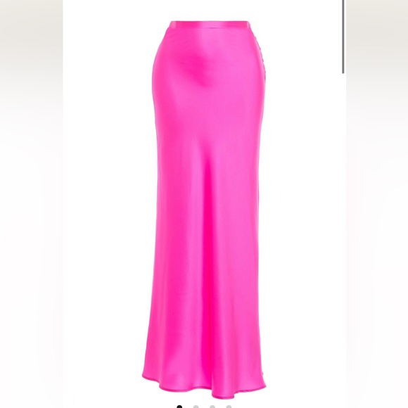 NWT Pink satin maxi skirt by Bernadette size FR36 small Barbiecore - Picture 2 of 7